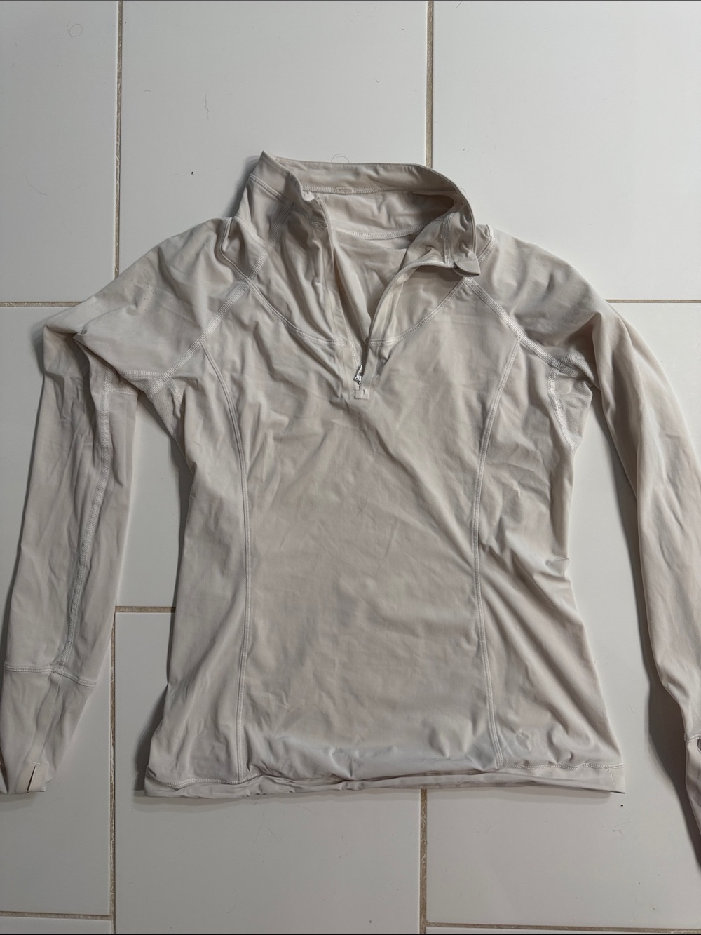 Lululemon white Quarter-Zip Long Sleeve Top